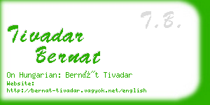 tivadar bernat business card